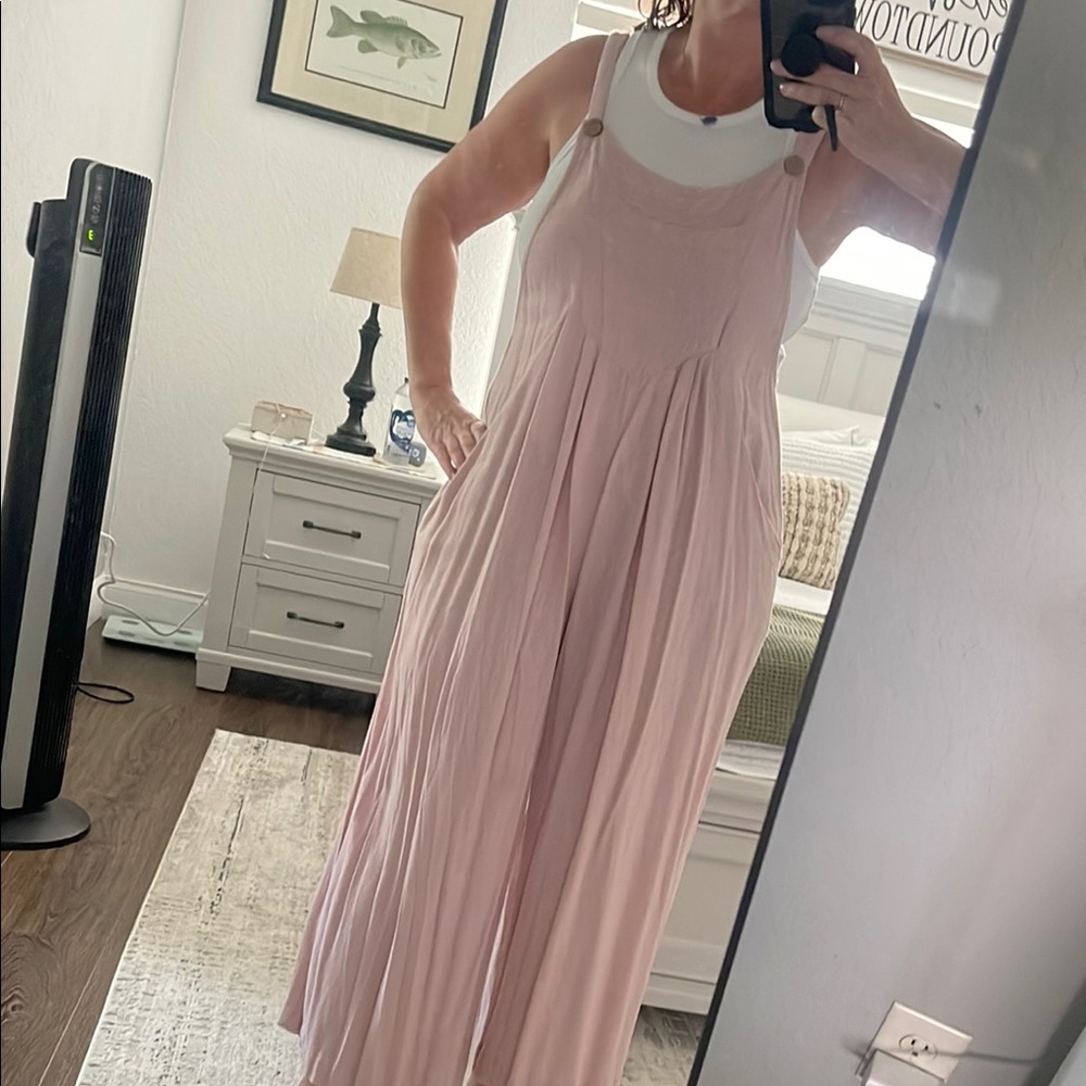 Pink overalls